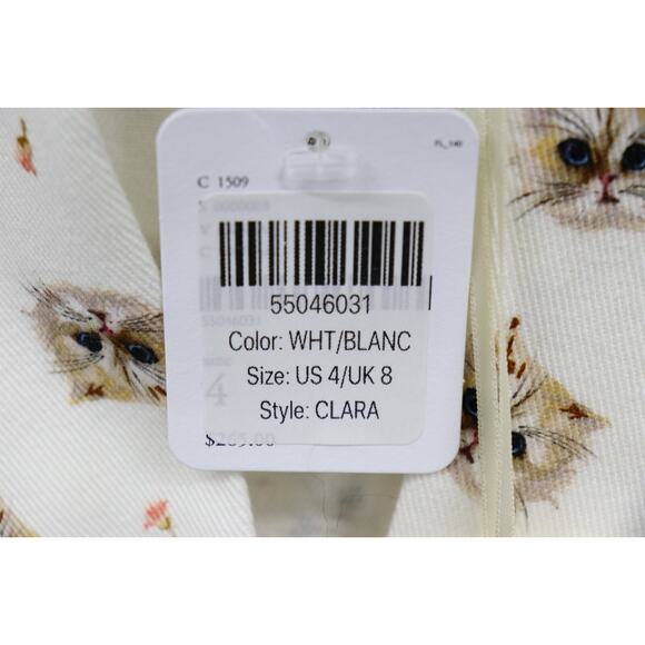 PAUL & JOE SISTER Cat Print Denim Shift Dress Pockets Sz 36 US 4/6 Free People - Picture 13 of 16